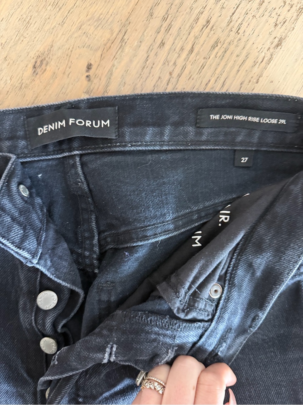 Denim Forum Women’s Joni High Rise Loose Jeans - Black